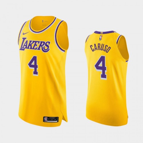 Los Angeles Lakers Alex Caruso Men's #4 Authentic Icon Edition Gold Jersey