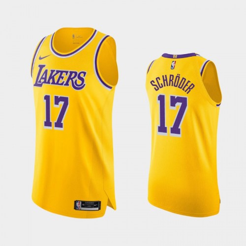 Los Angeles Lakers Dennis Schroder Men's #17 Authentic Icon Edition Gold Jersey