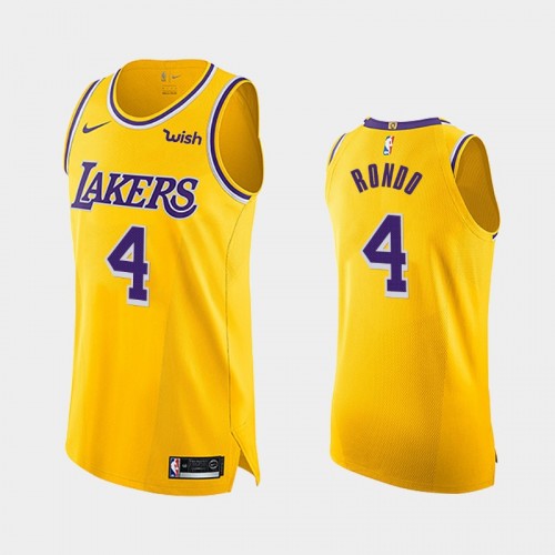 Los Angeles Lakers Rajon Rondo Men #4 Authentic Gold 2021 Returns Jersey