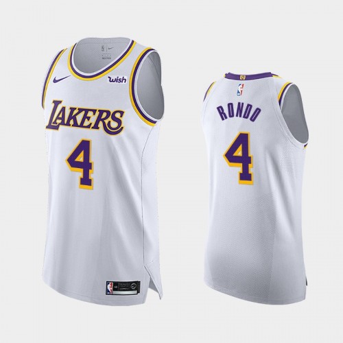 Los Angeles Lakers Rajon Rondo Men #4 Authentic White 2021 Returns Jersey