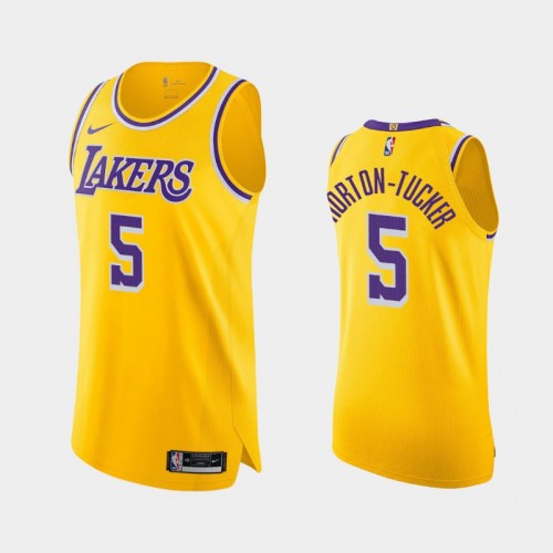 Los Angeles Lakers Talen Horton-Tucker Men's #5 Authentic Icon Edition Gold Jersey