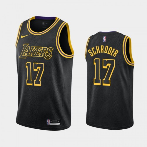 Men's Los Angeles Lakers #17 Dennis Schroder 2020-21 Black Mamba Black Jersey