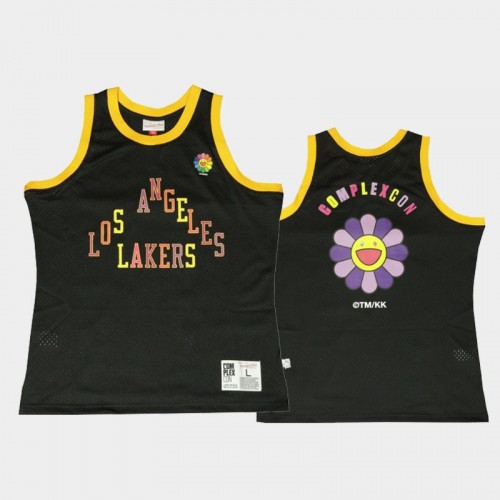 Men's Los Angeles Lakers Takashi Murakami X ComplexCon Mutated Flower Black Jersey