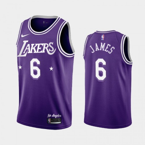 LeBron James Men #6 City Edition New Uniform Purple Jersey