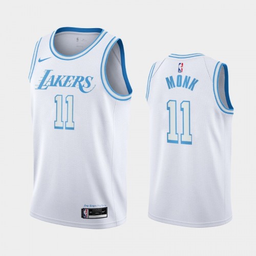 Los Angeles Lakers Malik Monk Men #11 City Edition 2021 Trade White Jersey