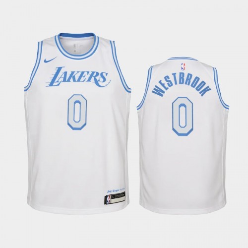 Russell Westbrook Youth #0 City Edition White Jersey