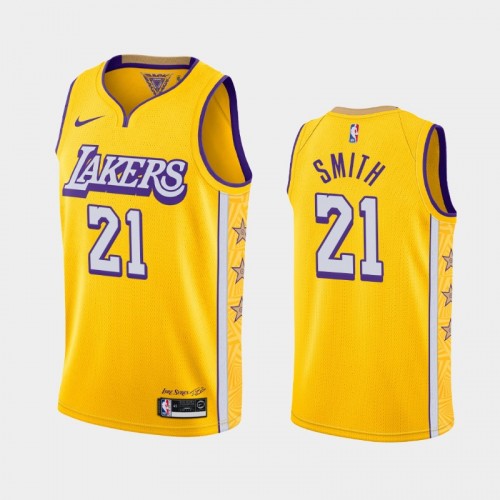 Men's Los Angeles Lakers J.R. Smith 2019-20 City Gold Jersey