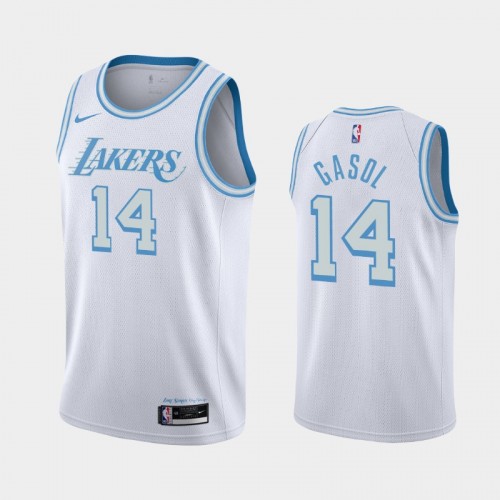 Men's Los Angeles Lakers Marc Gasol #14 2020-21 City White Jersey