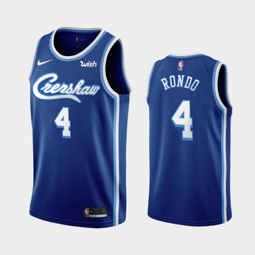 Los Angeles Lakers Rajon Rondo Men #4 Classic Edition Blue Jersey