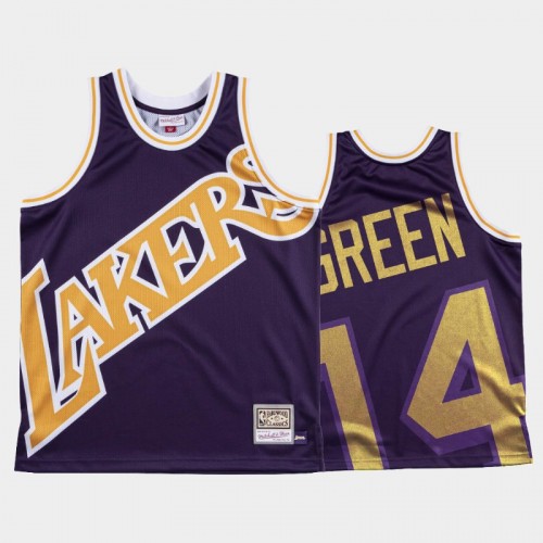 Los Angeles Lakers #14 Danny Green Purple Big Face Jersey - HWC