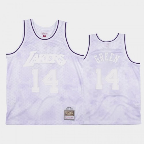 Los Angeles Lakers #14 Danny Green White 1996-97 Cloudy Skies Jersey - Hardwood Classics