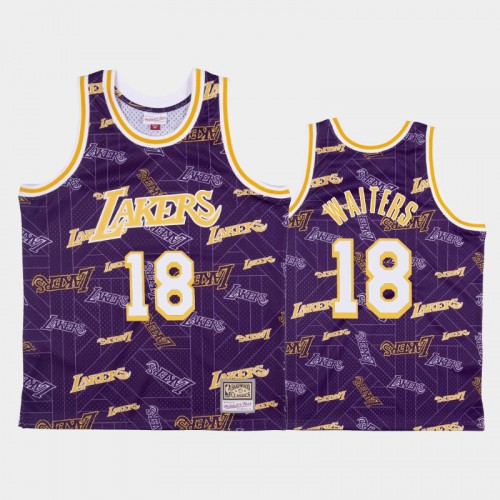 Dion Waiters Los Angeles Lakers #18 Purple Tear Up Pack Hardwood Classics Jersey