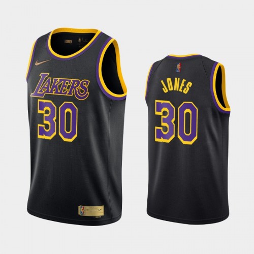 Men's Los Angeles Lakers #30 Damian Jones 2021 Earned Black Jersey