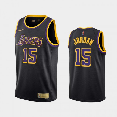 Los Angeles Lakers DeAndre Jordan Men #15 Earned Edition 2021 Trade Black Jersey