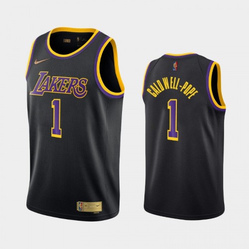 Men's Los Angeles Lakers #1 Kentavious Caldwell-Pope 2021 Earned Black Jersey