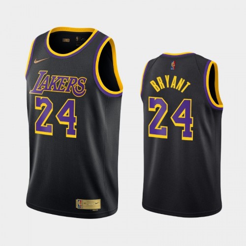 Men's Los Angeles Lakers #24 Kobe Bryant 2021 Earned Black Jersey