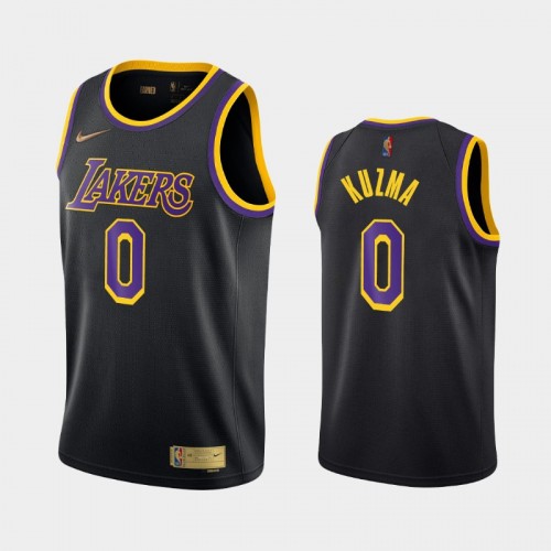 Men's Los Angeles Lakers #0 Kyle Kuzma 2021 Earned Black Jersey