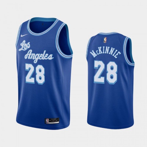 Men's Los Angeles Lakers #28 Alfonzo McKinnie 2021 Hardwood Classics Blue Jersey