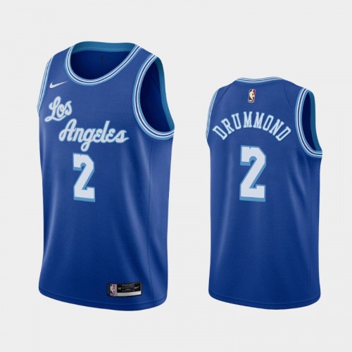 Men's Los Angeles Lakers #2 Andre Drummond 2021 Hardwood Classics Blue Jersey