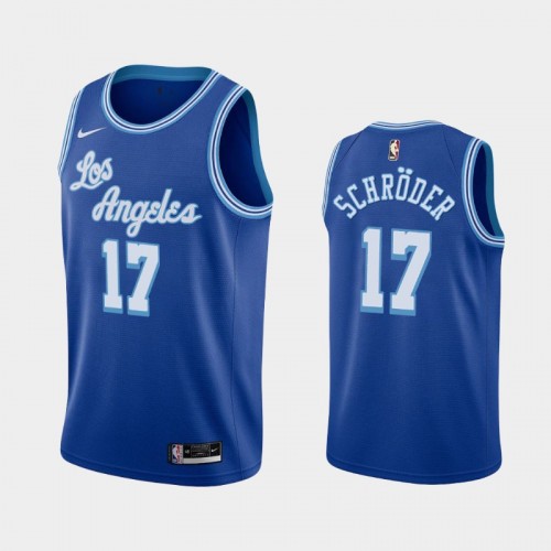 Men's Los Angeles Lakers #17 Dennis Schroder 2021 Hardwood Classics Blue Jersey