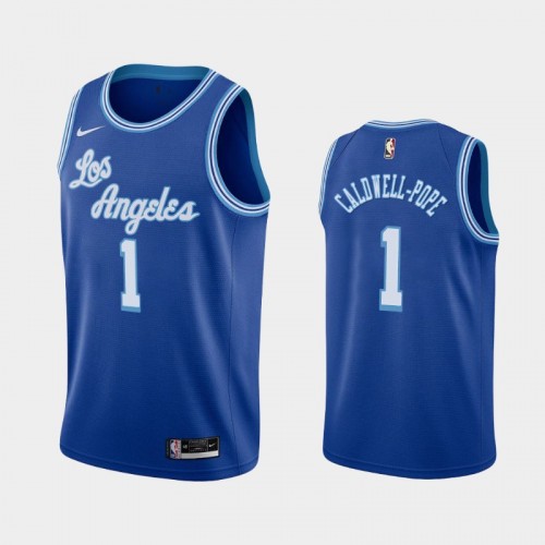 Men's Los Angeles Lakers #1 Kentavious Caldwell-Pope 2021 Hardwood Classics Blue Jersey