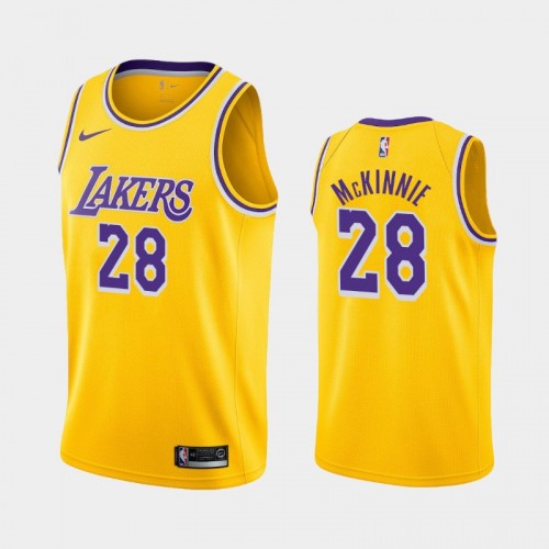 Men's Los Angeles Lakers Alfonzo McKinnie #28 2020-21 Icon Yellow Jersey