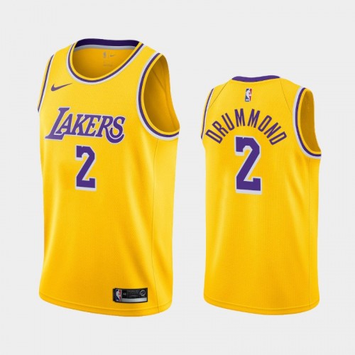 Men's Los Angeles Lakers #2 Andre Drummond 2021 Icon Yellow Jersey