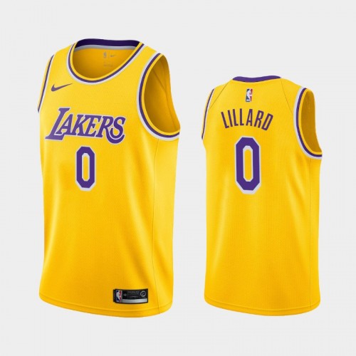 Los Angeles Lakers Damian Lillard Men #0 Icon Edition Gold Jersey