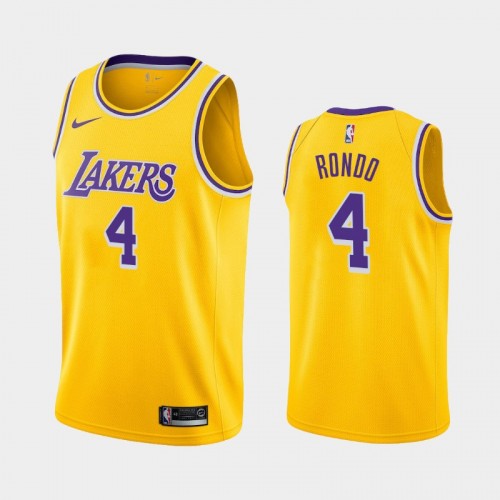 Los Angeles Lakers Rajon Rondo Men #4 Icon Edition Gold Jersey