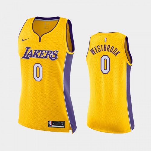Los Angeles Lakers Russell Westbrook Women #0 Icon Edition Gold Jersey