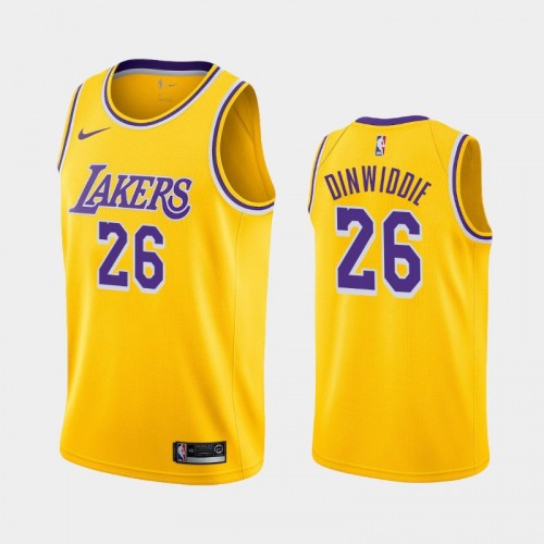 Los Angeles Lakers Spencer Dinwiddie Men #26 Icon Edition Gold Jersey