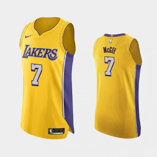 Men's Los Angeles Lakers JaVale McGee #7 Icon Authentic Yellow Jersey