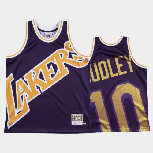 Los Angeles Lakers #10 Jared Dudley Purple Big Face Jersey - HWC