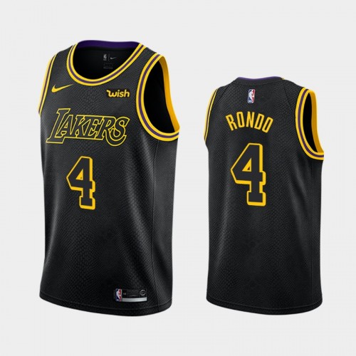 Los Angeles Lakers Rajon Rondo Men #4 Mamba Inspired Black Jersey