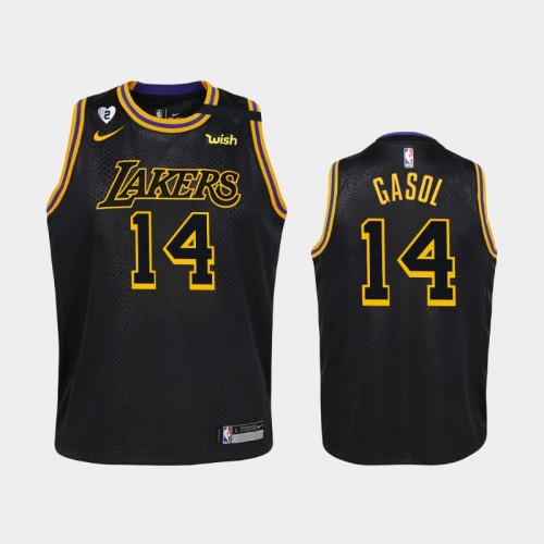 Youth Los Angeles Lakers Marc Gasol City Honor Kobe and Gianna Black Jersey