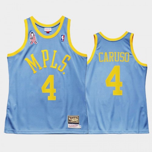 Men Los Angeles Lakers #4 Alex Caruso Blue 2002 Minneapolis 5x championship Jersey - MPLS Throwback