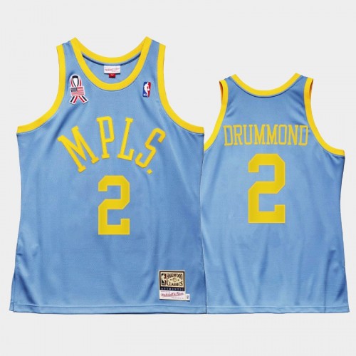 Men Los Angeles Lakers #2 Andre Drummond Blue 2002 Minneapolis 5x championship Jersey - MPLS Throwback