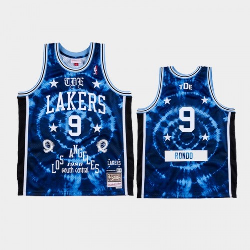 Men's Los Angeles Lakers #9 Rajon Rondo Royal NBA Remix Jersey - Schoolboy Q