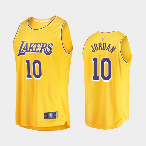 Los Angeles Lakers DeAndre Jordan Men #10 Replica Icon Edition Gold Jersey