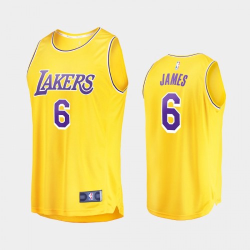 Los Angeles Lakers LeBron James Men #6 Replica Gold Icon Edition Jersey