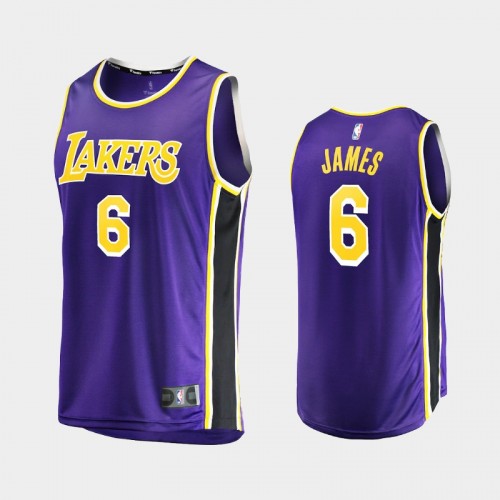 Los Angeles Lakers LeBron James Men #6 Replica Purple new number Jersey