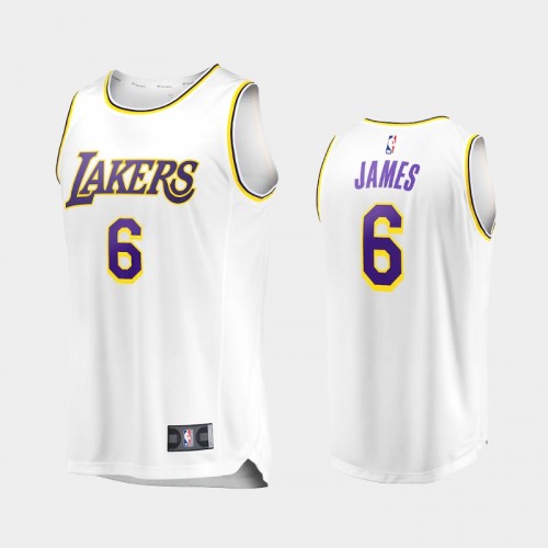 Los Angeles Lakers LeBron James Men #6 Replica White Association Edition Jersey
