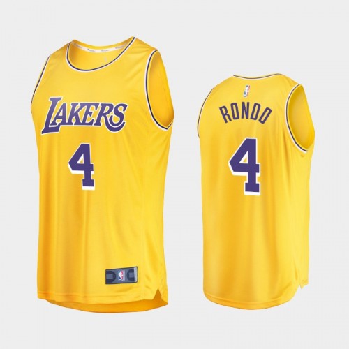 Los Angeles Lakers Rajon Rondo Men #4 Replica Gold 2021 Returns Jersey