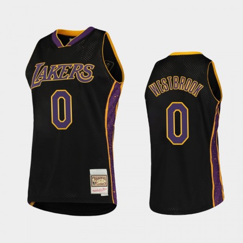 Los Angeles Lakers Russell Westbrook Men #0 Rings Collection Black HWC Mesh Jersey