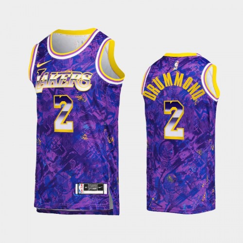 Men's Los Angeles Lakers Andre Drummond Select Series Camo Purple Jersey