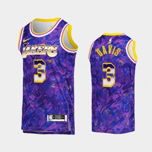 Men's Los Angeles Lakers Anthony Davis Select Series Camo Purple Jersey