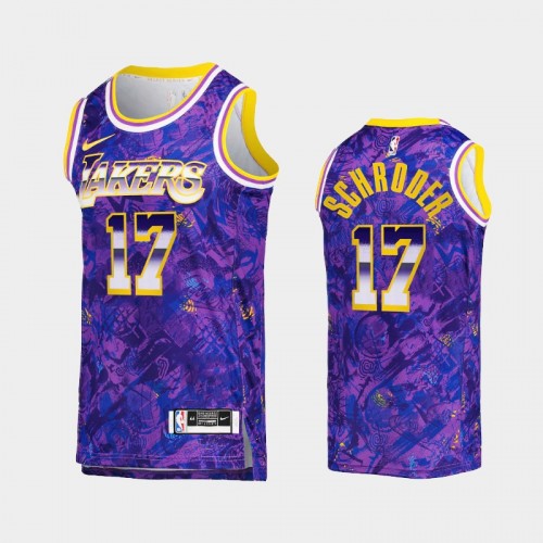 Men's Los Angeles Lakers Dennis Schroder Select Series Camo Purple Jersey