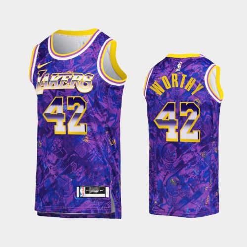 Men's Los Angeles Lakers James Worthy Select Series Camo Purple Jersey