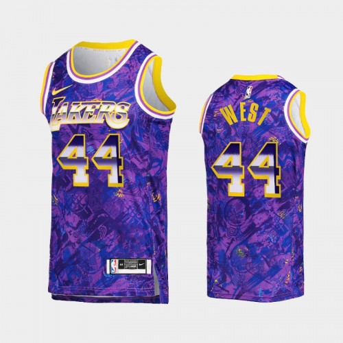 Men's Los Angeles Lakers Jerry West Select Series Camo Purple Jersey