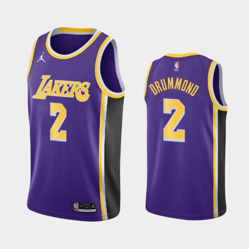 Men's Los Angeles Lakers #2 Andre Drummond 2021 Statement Purple Jersey